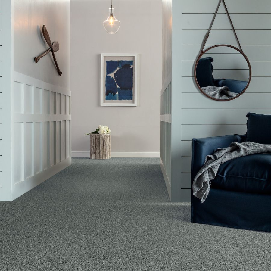 Carpet remodel in Williamsport PA with gray carpets in hallway