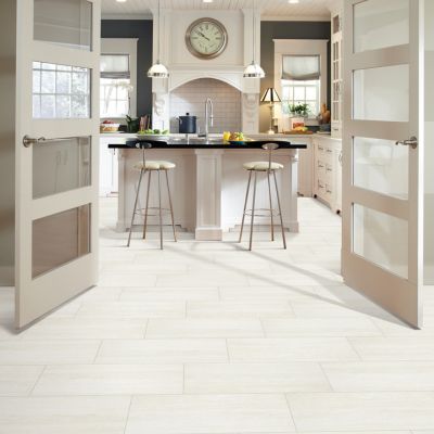 wood look tile floors in a PA kitchen